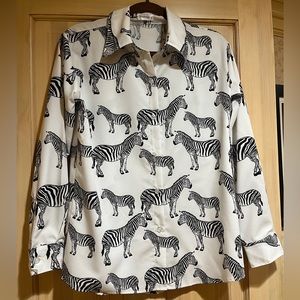 Women’s Zebra Blouse size S New Without Tags